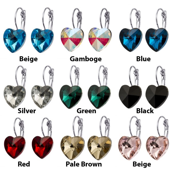 Platinum Plated Heart Shape Crystal Clip-On Earrings 2280