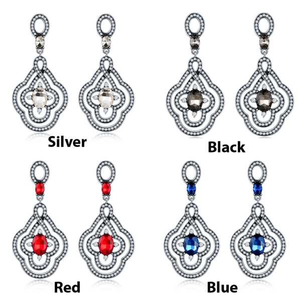 Crystal Elements Platinum Plated Drop Earrings 2344