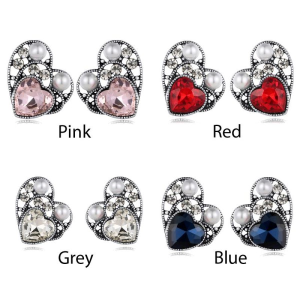 Platinum Plated Crystal Elements Heart shaped Earrings