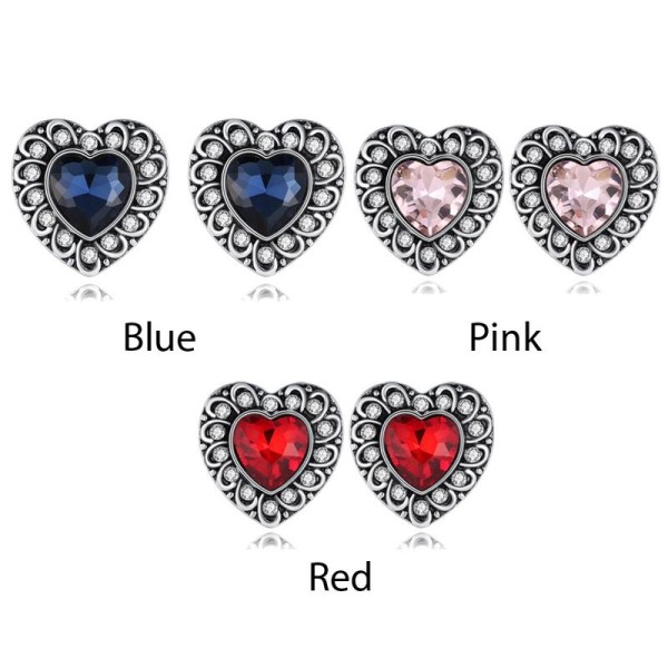 Platinum Plated Crystal Elements Heart Shaped Earrings