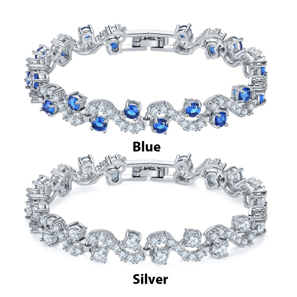 Platinum Plated American Diamond Single Strand Fashion Bracelet 3068