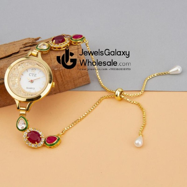 Jewels Wholesale Pink GP AD Bracelet Watch