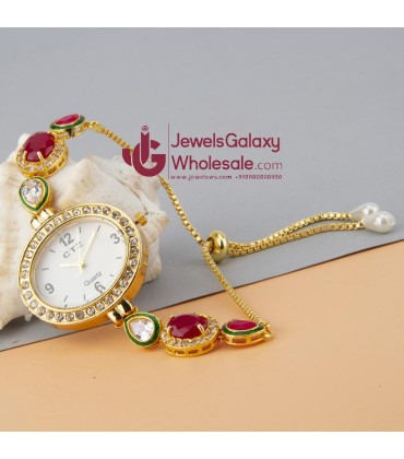 Jewels Wholesale Pink GP AD Bracelet Watch