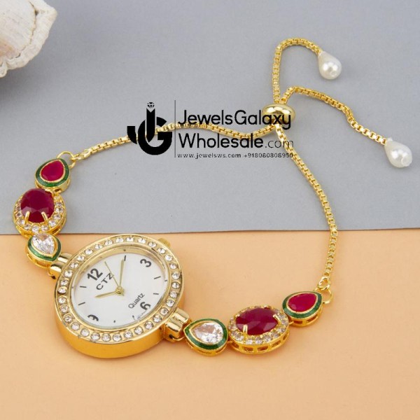 Jewels Wholesale Pink GP AD Bracelet Watch