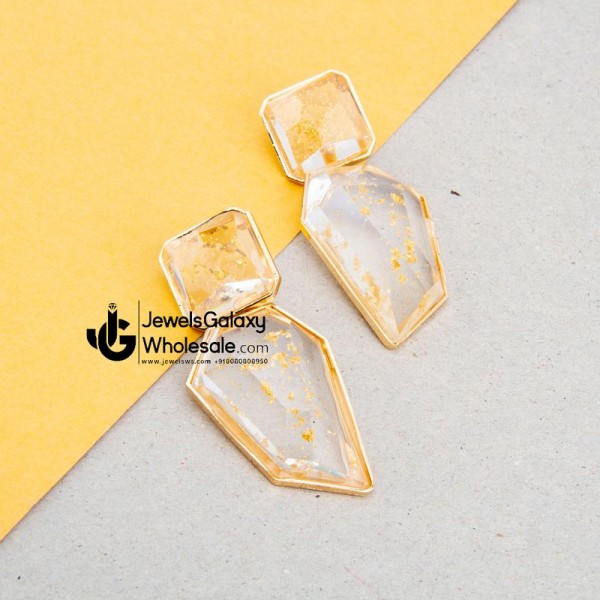 Jewels Wholesale GP Geometric Crystal Drop Earrings