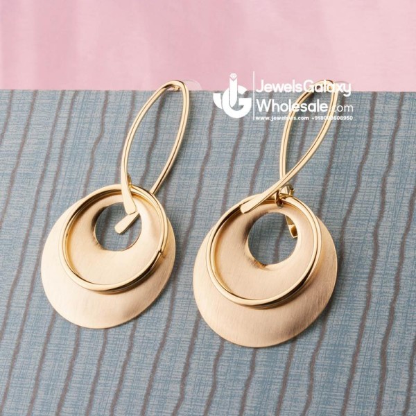 Jewels Galaxy Gold-Plated Handcrafted Circular Drop Earrings