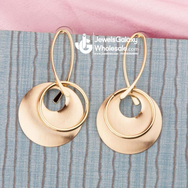 Jewels Galaxy Gold-Plated Handcrafted Circular Drop Earrings