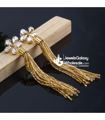 Gold-Plated Handcrafted Contemporary Drop Earrings