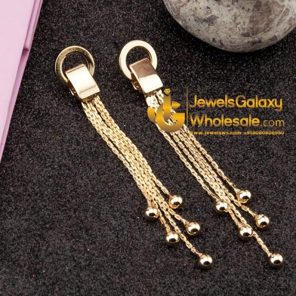 Gold Plated Designer Drop Earrings