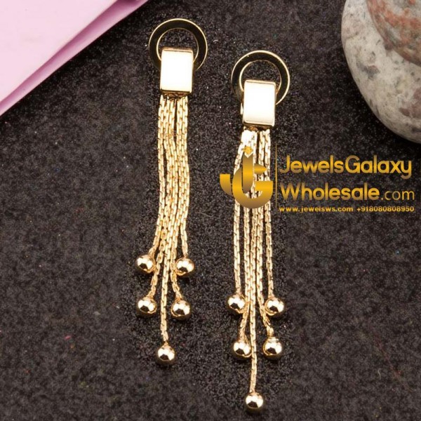 Gold Plated Designer Drop Earrings