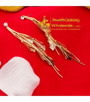 Gold Plated Contemporary Drop Earrings