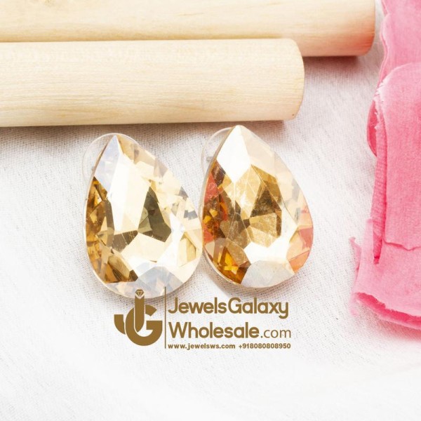 Gold-Plated Teardrop Shaped Studs
