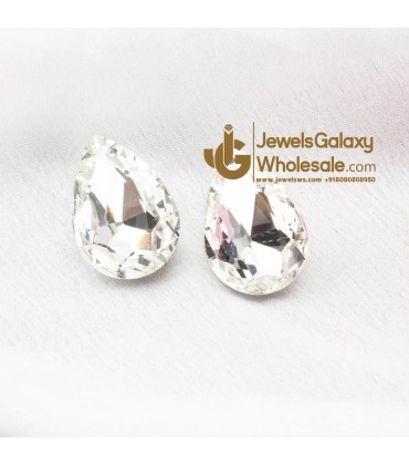 Silver-Plated Teardrop Shaped Studs