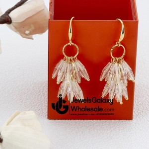 Gold Plated Translucent Beads Contemporary Earrings