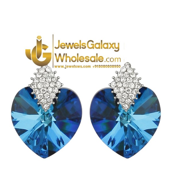 AD Crystal Heart Shape Earrings 1526