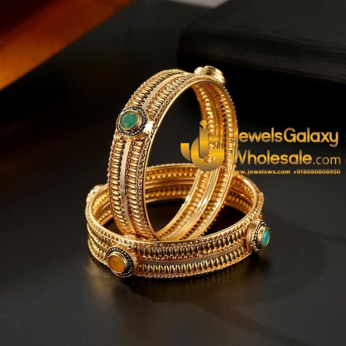 Guaranteed Gold Plated Ruby Green Traditional Bangles