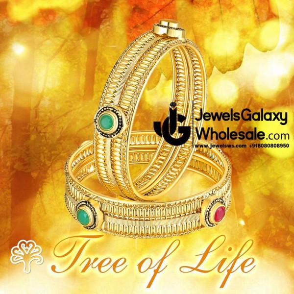 Guaranteed Gold Plated Ruby Green Traditional Bangles