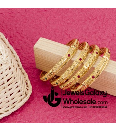 1 Gram Gold Plated Traditional Bangles 12202