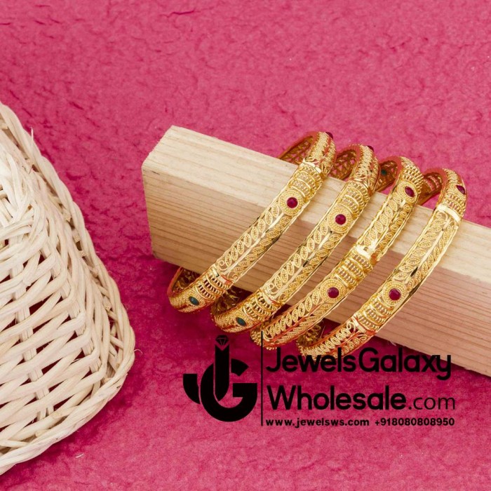 1 Gram Gold Plated Traditional Bangles 12202