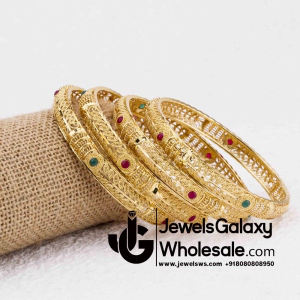 1 Gram Gold Plated Traditional Bangles 12202