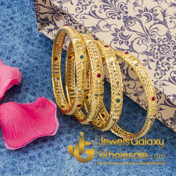 1 Gram Gold Plated Traditional Bangles 12202