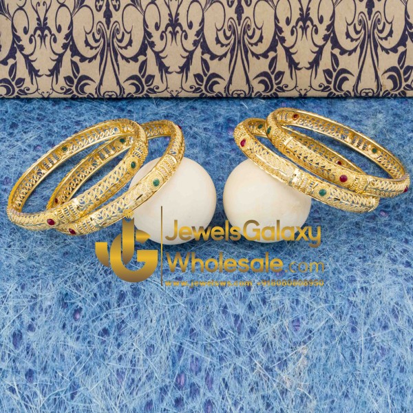 1 Gram Gold Plated Traditional Bangles 12202