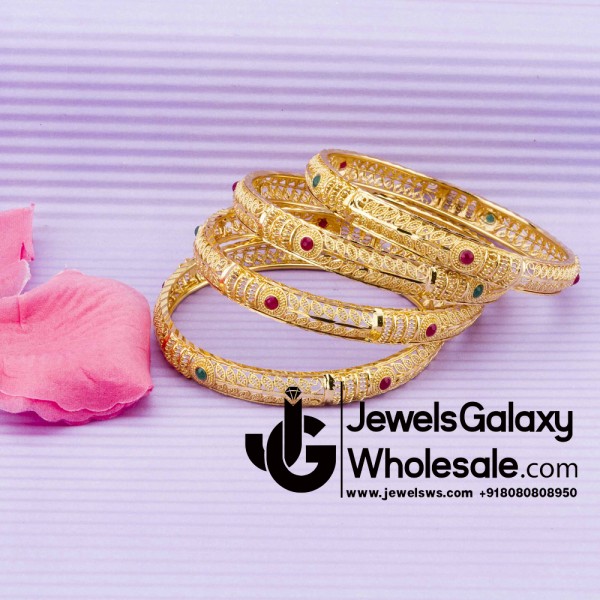 1 Gram Gold Plated Traditional Bangles 12202