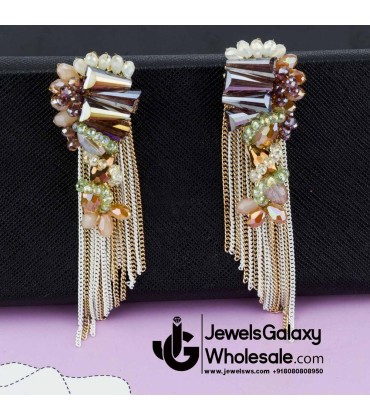 Onyx Multicolour Chain Drop Earrings 12510