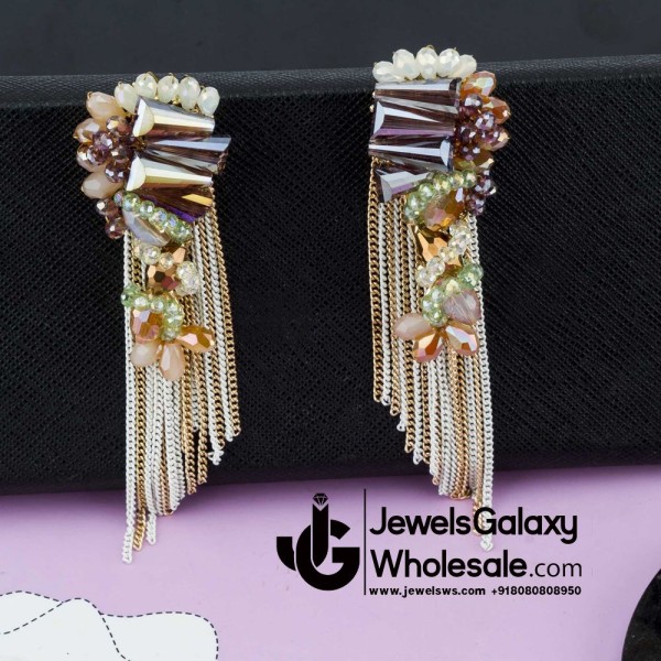 Onyx Multicolour Chain Drop Earrings 12510