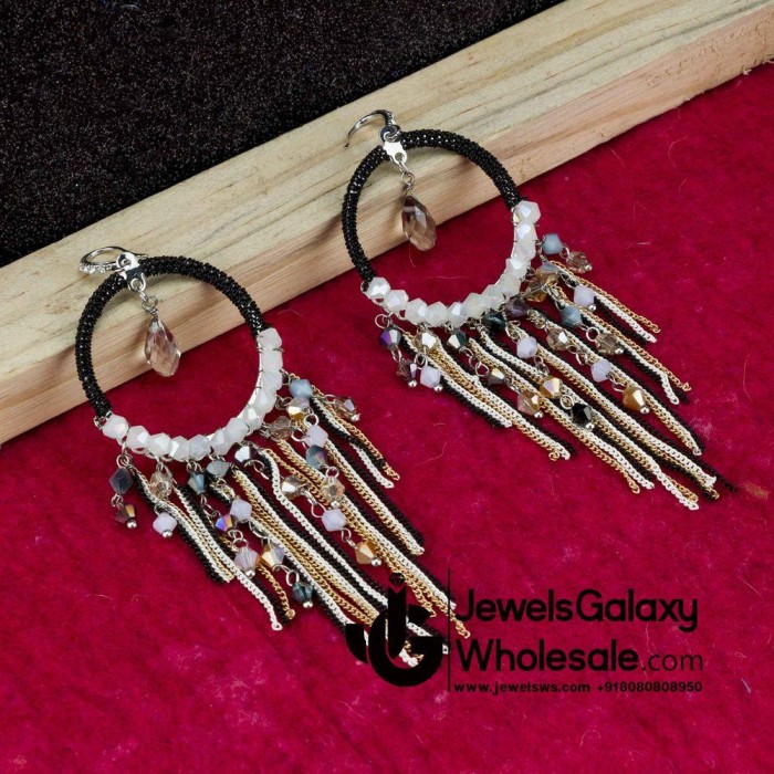 Onyx Multicolour Chain Drop Earrings 12515