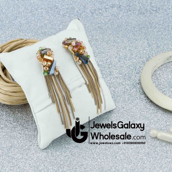 Onyx Multicolour Chain Drop Earrings 12517