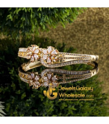 Gold Plated Contemporary LCT Floral AD Bracelet