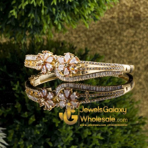 Gold Plated Contemporary LCT Floral AD Bracelet