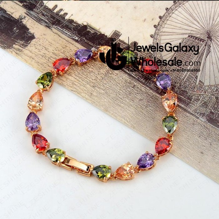 Rose Gold Plated Multicolour CZ Bracelet