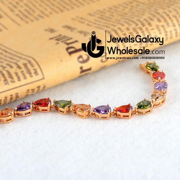 Rose Gold Plated Multicolour CZ Bracelet