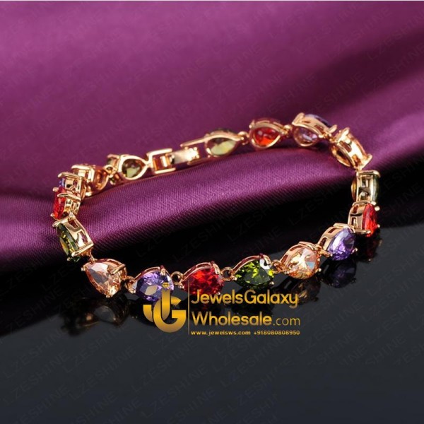 Rose Gold Plated Multicolour CZ Bracelet