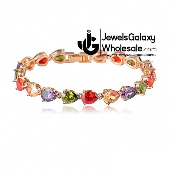 Rose Gold Plated Multicolour CZ Bracelet