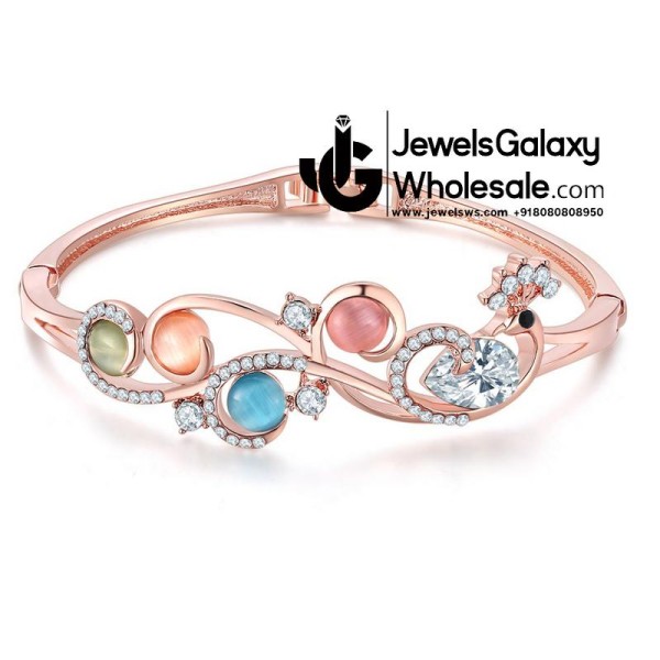 Rose Gold Plated Multicolour AD Bracelet