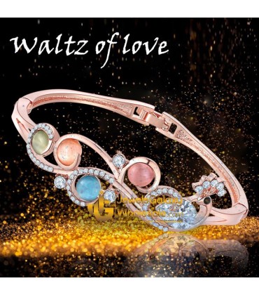 Rose Gold Plated Multicolour AD Bracelet