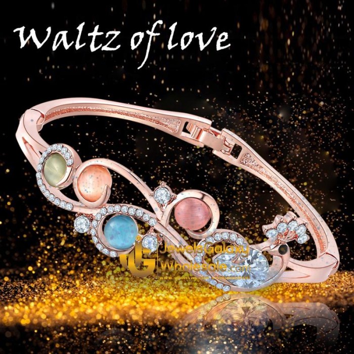 Rose Gold Plated Multicolour AD Bracelet