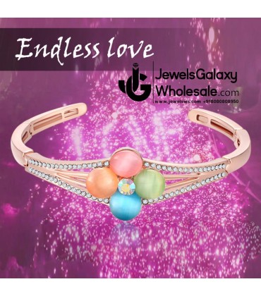 Rose Gold Plated Multicolour AD Bracelet