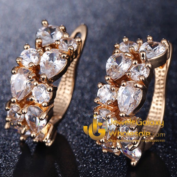 Rose Gold Plated White Cubic Zirconia Jewellery Set with Ring 4040