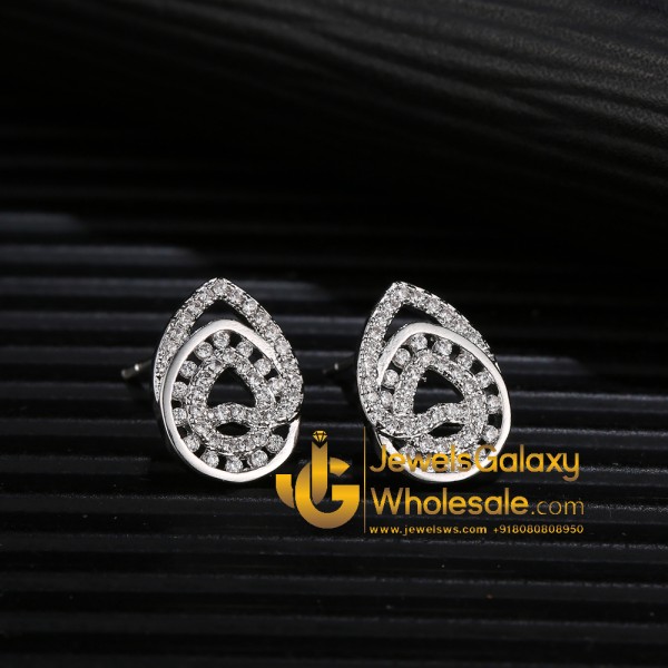 Platinum Plated American Diamond Silver Jewellery Set 4066
