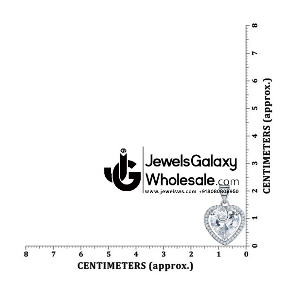 Platinum Plated American Diamond Hearts Jewellery Set 4075