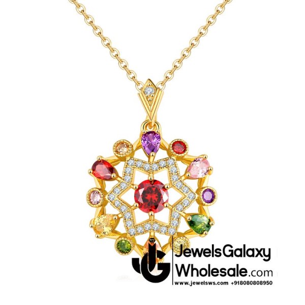 Gold Plated Cubic Zirconia Star Shaped Pendant Set