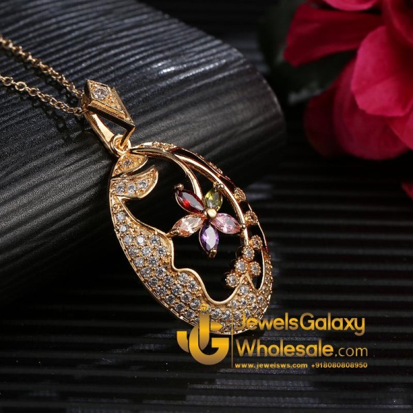 Gold Plated Cubic Zirconia Star Shaped Pendant Set