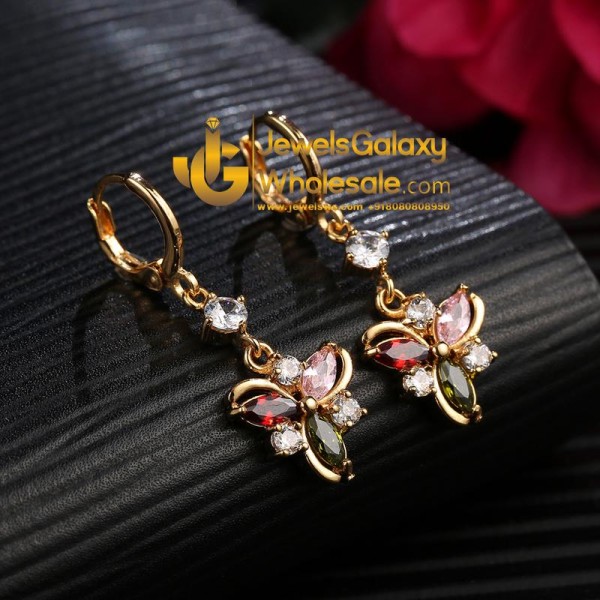Gold Plated Cubic Zirconia Floral Shaped Pendant Set