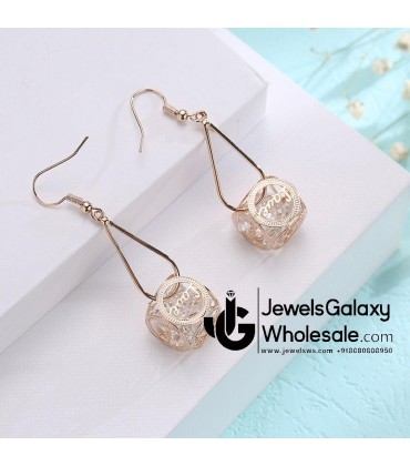 Crystal Elements Rose Gold Plated Drop Earrings 2226