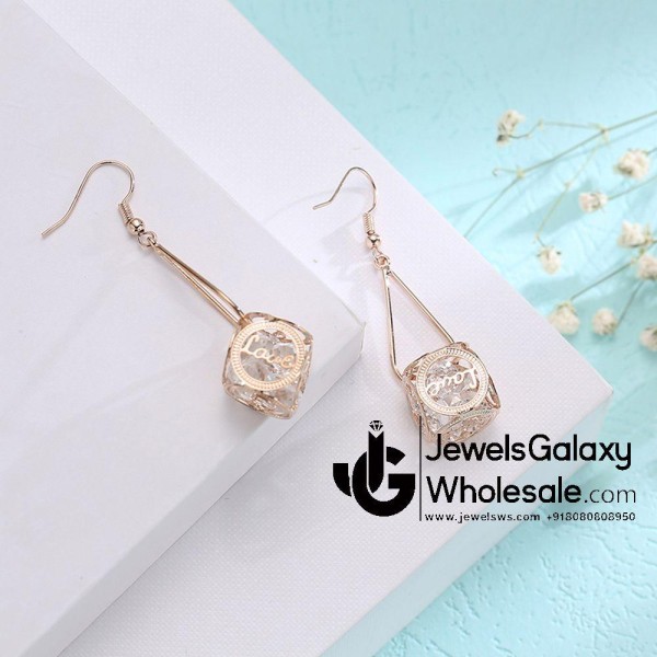 Crystal Elements Rose Gold Plated Drop Earrings 2226