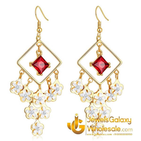 Crystal Elements Rose Gold Plated Drop Earrings 2227